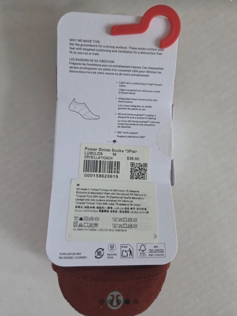 LULULEMON🧦New🧦Power Stride Unisex 3-Pack Socks - Picture 4 of 5